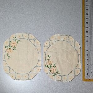 Floral Embroidered Linen Doilies
